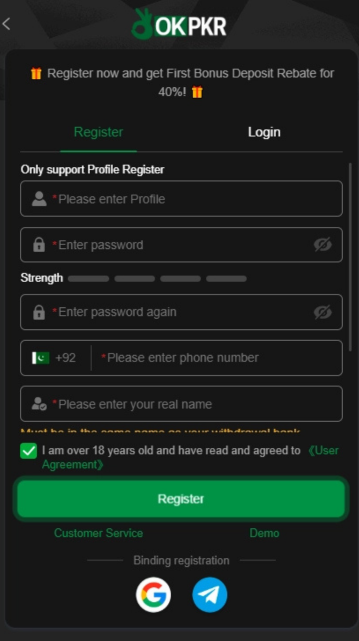 OkPKR GAME REGISTER