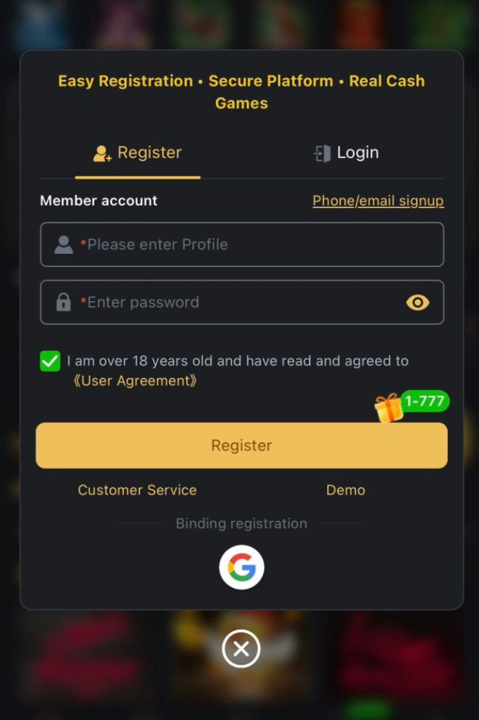 3s Game register