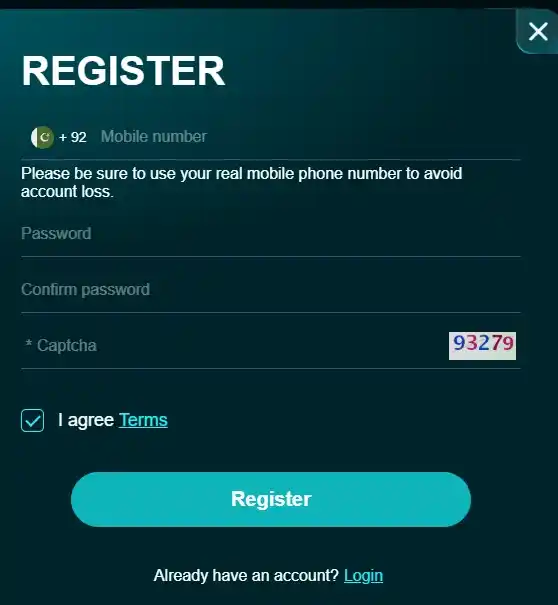 PKCasino Game register