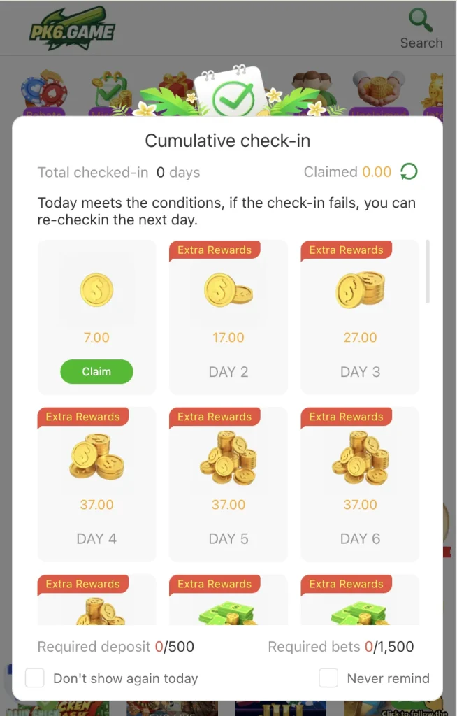 PK6 Game login