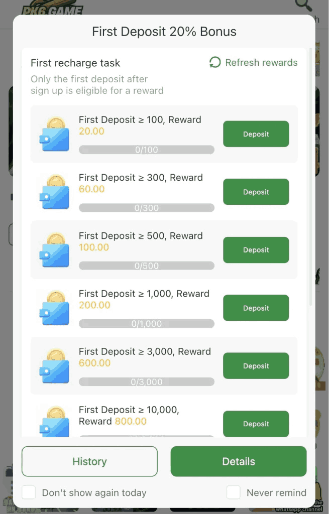 PK6 Game bonus