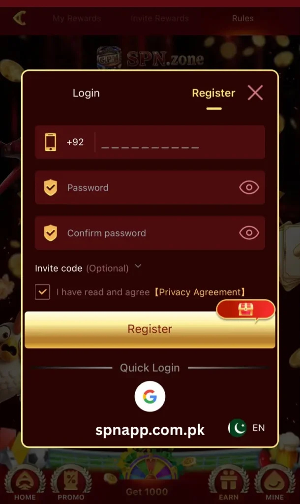 SPN App REGISTER