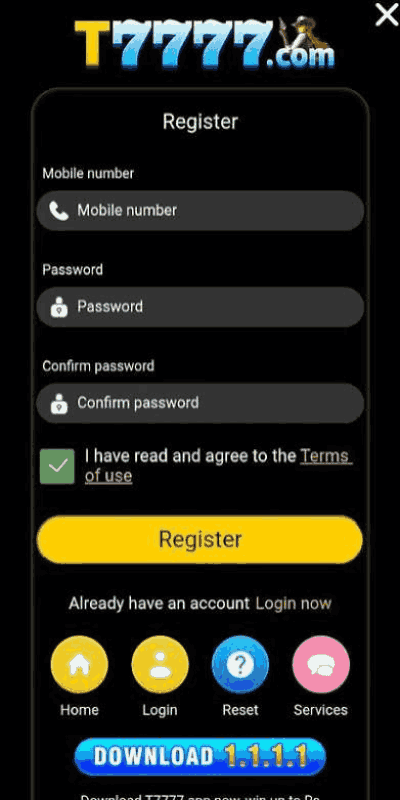 T7777 Game register